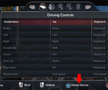 TDU2 Controls detect device